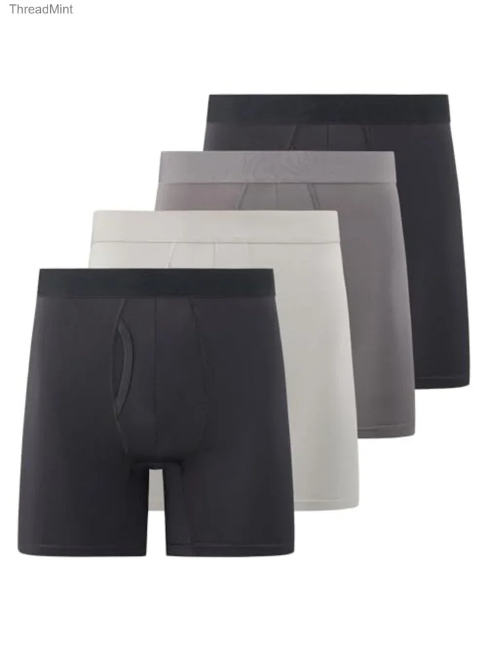 Mens Boxer Briefs 4 Pack Microfiber Moisture Wicking Tagless Underwear